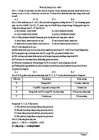 Bài tập môn Hóa học 11 - Bài: Acid cacboxylic (Có đáp án)