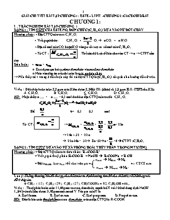 Bài tập môn Hóa học 12 - Chương 1: Este-lipit + Chương 2: Cacbohidrat (Có lời giải chi tiết)
