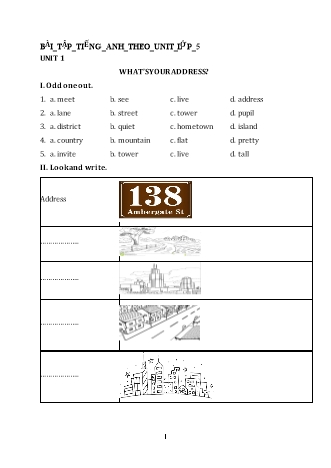 Bài tập Tiếng Anh Lớp 5 - Unit 1, 2