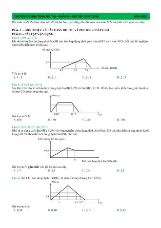 Bài tập vận dụng hóa học 12 - Chuyên đề giải toán đồ thị - Phần II