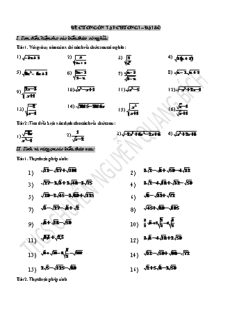 Đề cương ôn tập Đại số 9 - Chương I