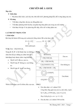 Đề cương ôn thi môn Hóa học 12