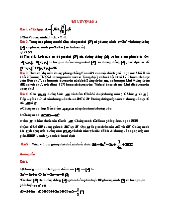 Đề luyện thi tuyển sinh vào lớp 10 môn Toán 9 - Đề số 3