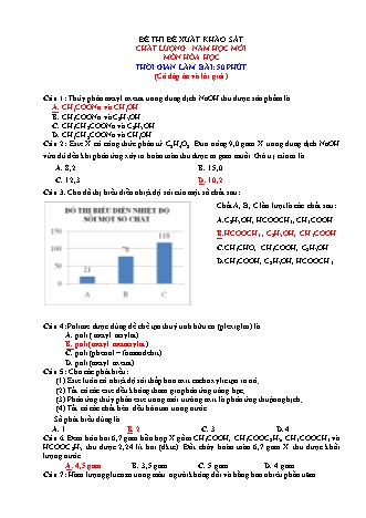 Đề thi đề xuất khảo sát chất lượng năm học mới môn Hóa học 12 - Đề 2 (Có đáp án và lời giải)