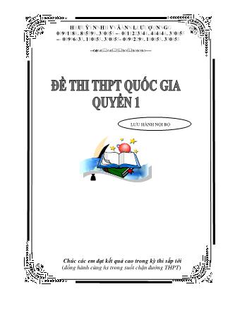 Đề thi THPT Quốc gia môn Toán học 12 - Huỳnh Văn Lượng (Có đáp án)