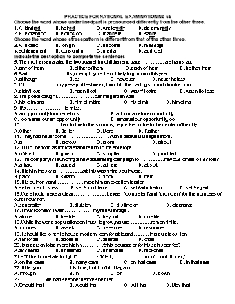 Practice for national examination No 55