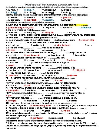 Practice test for national examination No58