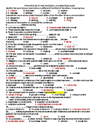 Practice test for national examination No59