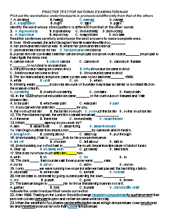 Practice test for national examination No60