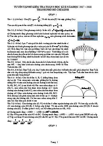 Tuyển tập đề kiểm tra học kì II Toán 9 - Thành phố Hồ Chí Minh - Năm học 2017-2018