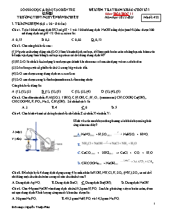 4 Đề kiểm tra tham khảo cuối kì I môn Hóa học Khối 11 - Nguyễn Thuận Phát (Có đáp án)