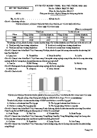Đề thi tốt nghiệp Trung học phổ thông năm 2023 môn Địa Lí - Đề số 01