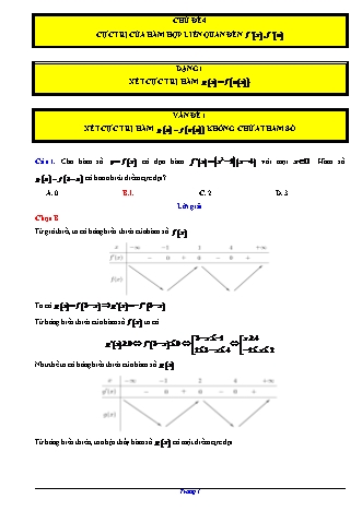 Đề cương ôn tập môn Toán Lớp 12 - Chủ đề 4: Cực trị của hàm hợp liên quan đến f(x), f(u)