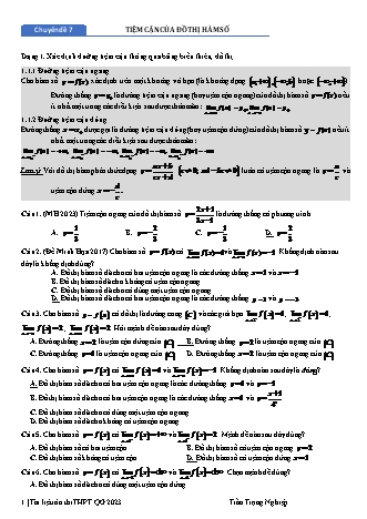 Đề cương ôn thi tốt nghiệp THPT Quốc gia môn Toán năm 2023 - Trần Trọng Nghiệp