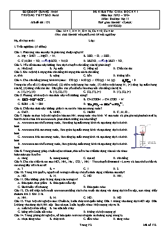 Đề kiểm tra giữa kì 1 môn Hóa học Lớp 11 - Mã đề 132 - Năm học 2023-2024 - Trường THPT Sào Nam