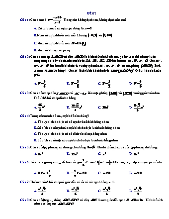 Đề luyện thi môn Toán Lớp 12 - Đề 02