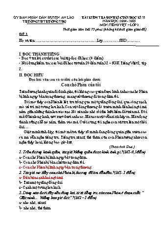Bài kiểm tra định kì cuối học kì II môn Tiếng Việt 2 - Trường TH Trường Thọ, Huyện An Lão - Năm học 2024-2025 (Đề 3)