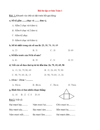 Bài ôn tập cơ bản môn Toán 1
