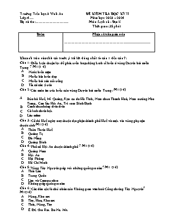 Đề kiểm tra cuối học kì II môn Lịch sử và Địa lí 4 - Trường TH A Vĩnh An (Năm học 2023-2024)(Hướng dẫn chấm)