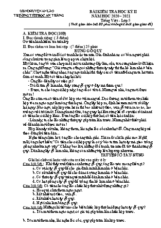Đề kiểm tra học kì II môn Tiếng Việt 5 - Trường TH An Thắng, Huyện An Lão (Năm học 2020-2021)(Ma trận + Hướng dẫn chấm)