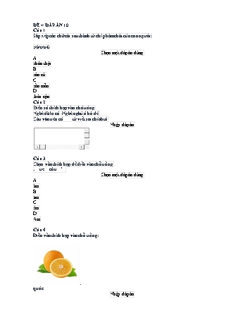 Đề Trạng nguyên Tiếng Việt Lớp 1 (Đề 10 - Có đáp án)