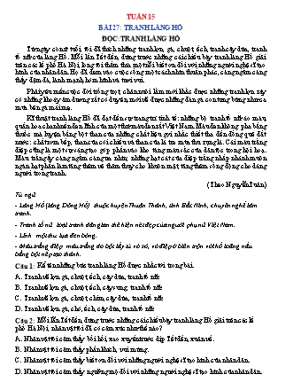 Phiếu bài tập học kì I môn Tiếng Việt 5 (Kết nối tri thức) - Tuần 15