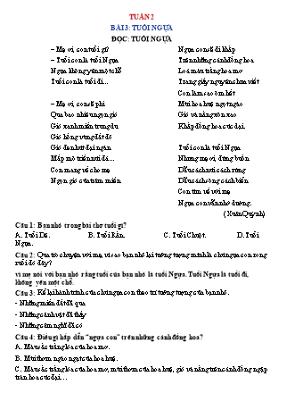 Phiếu bài tập học kì I môn Tiếng Việt 5 (Kết nối tri thức) - Tuần 2
