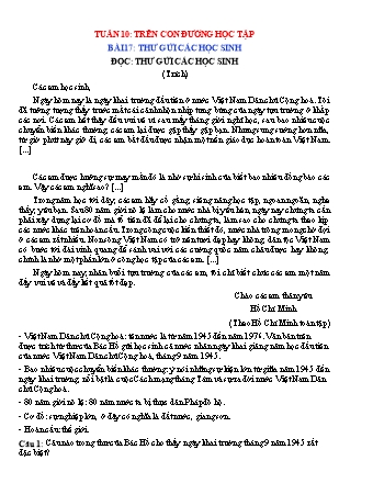 Phiếu bài tập học kì I môn Tiếng Việt 5 (Kết nối tri thức) - Tuần 10