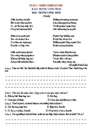 Phiếu bài tập học kì I môn Tiếng Việt 5 (Kết nối tri thức) - Tuần 5