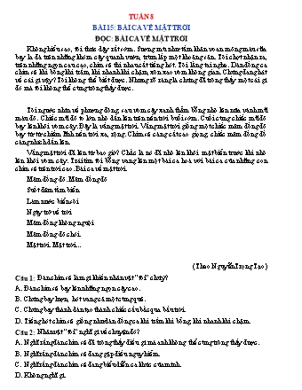 Phiếu bài tập học kì I môn Tiếng Việt 5 (Kết nối tri thức) - Tuần 8