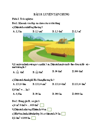 Phiếu bài tập học kì I môn Toán 5 (Kết nối tri thức) - Bài 18: Luyện tập chung