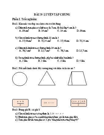 Phiếu bài tập học kì I môn Toán 5 (Kết nối tri thức) - Bài 29: Luyện tập chung