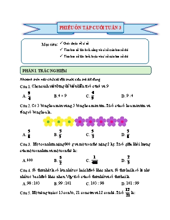 Phiếu bài tập ôn tập cuối tuần môn Toán 5 - Tuần 3 (Có đáp án)